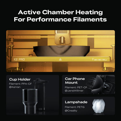 Creality  K2 Pro Comob 3D printer with 'Active Chamber Heating For Performance Filaments' 