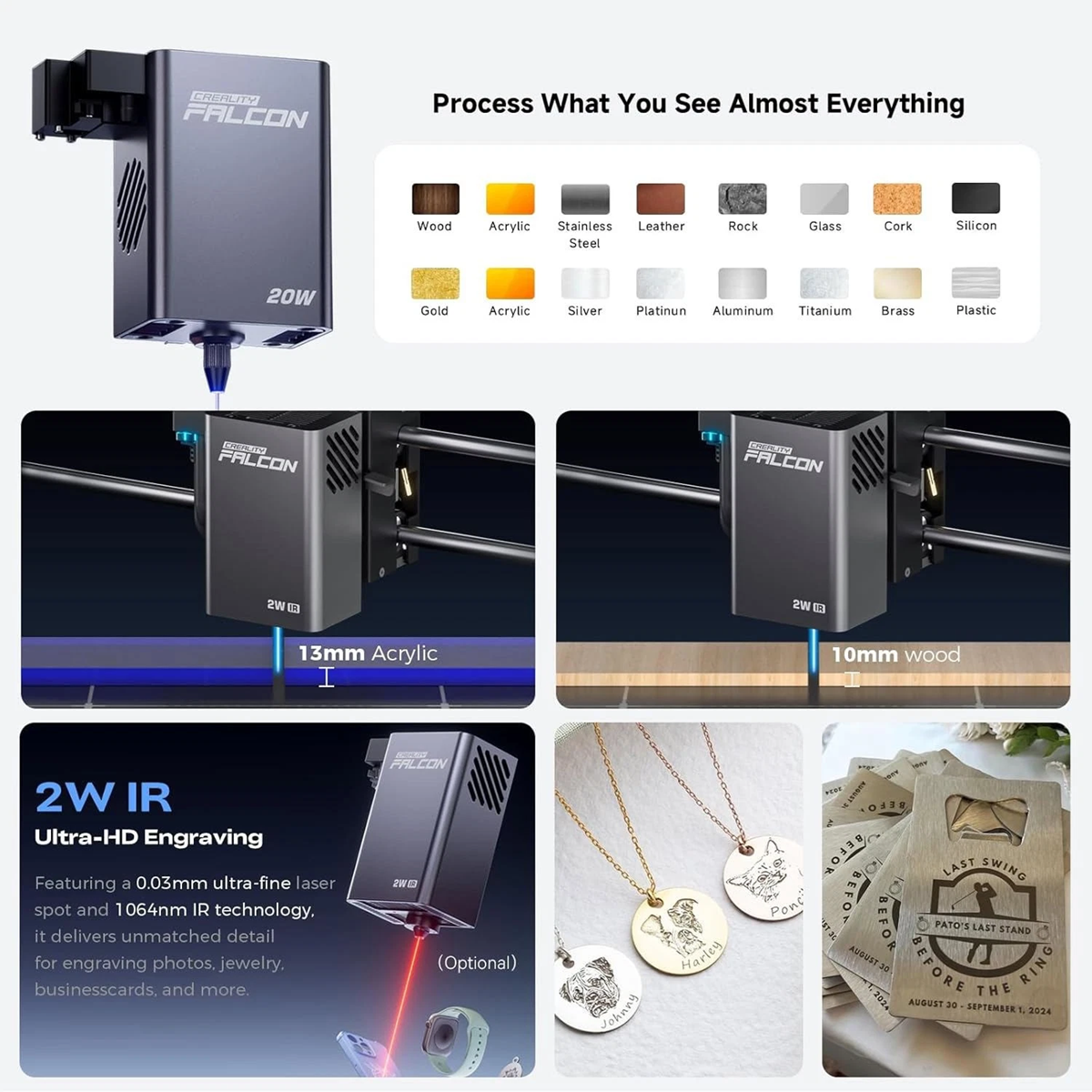 Creality Falcon A1 Pro 20W Laser Engraver & Cutter